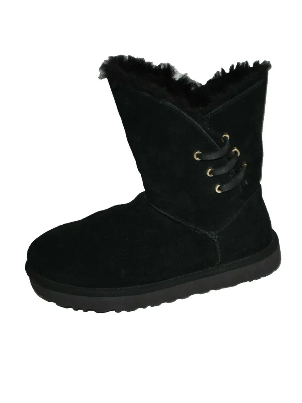 New! Ugg Constantine Genuine Lamb Shearling Lined Boot Black Sz 6 1018629 DD36